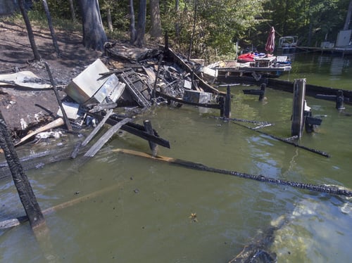 burned down boat house