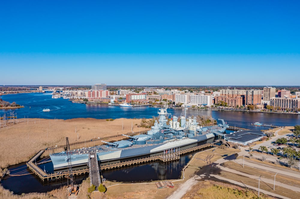 Downtown Wilmington NC USS North Carolina